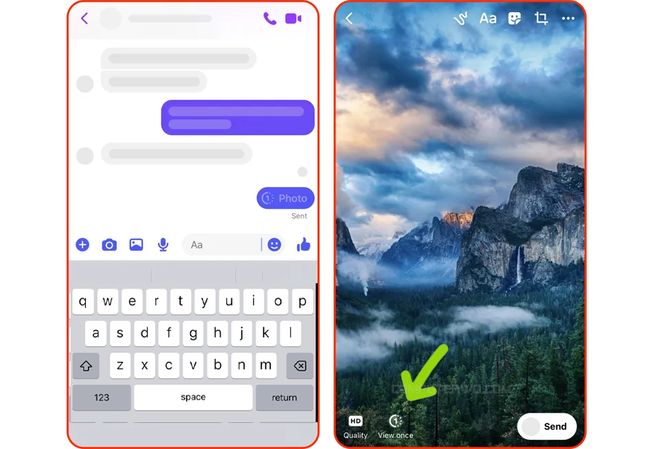 Gebruik van de View Once-functie in de Messenger-app